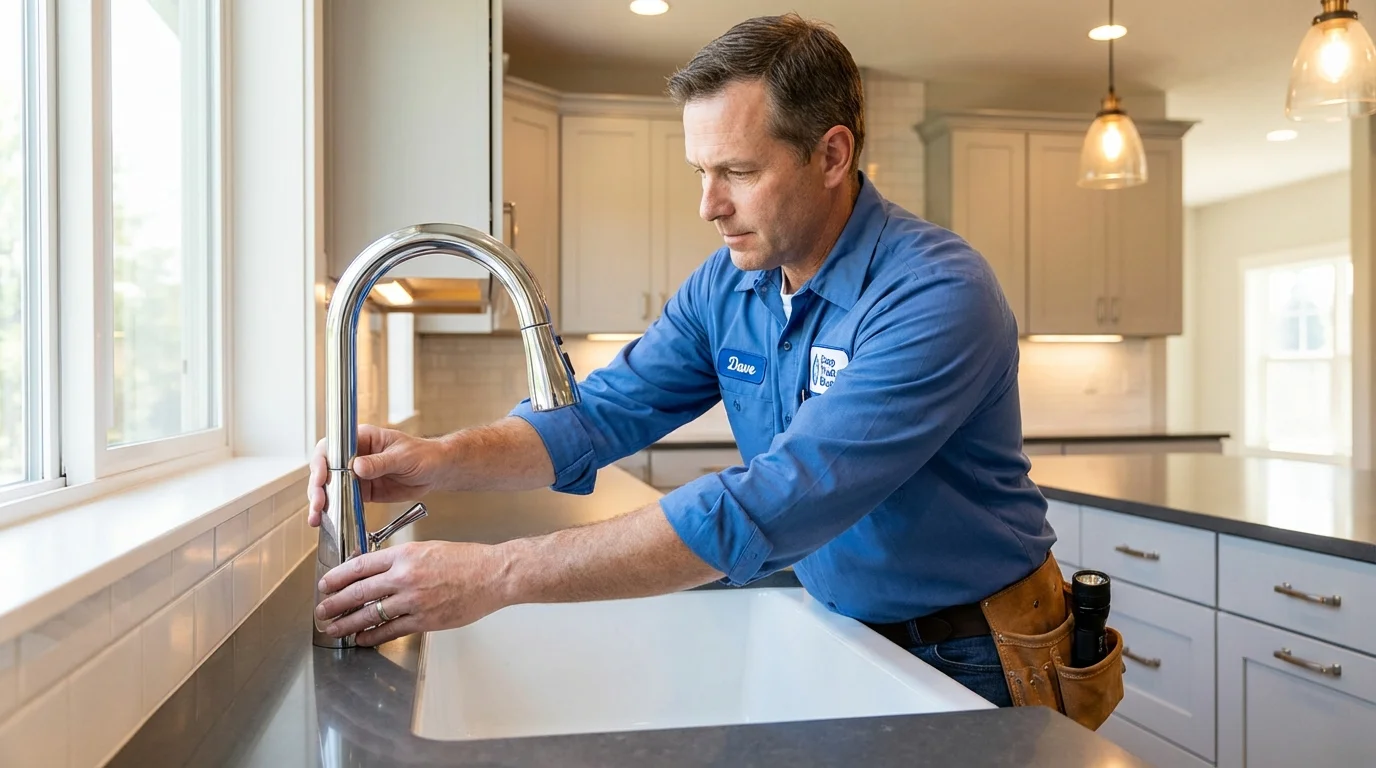 Kitchen faucet installation by Johns Plumbing LLC in Warner Robins